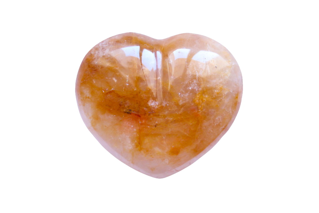 Yellow Hematoid Heart Carvings. Luxury and modern home decor. Gift idea items