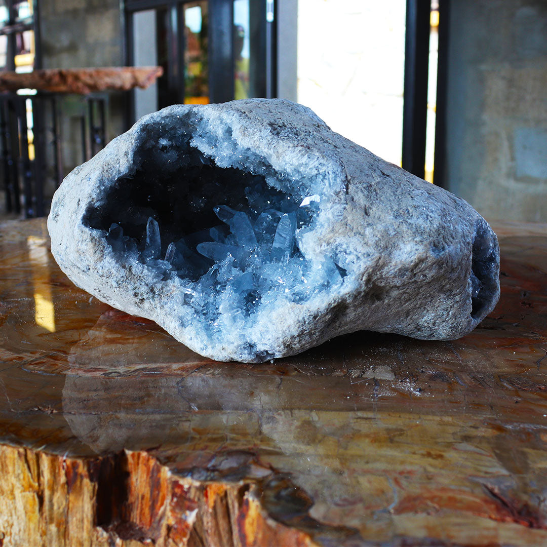 Blue Celestite Geode store