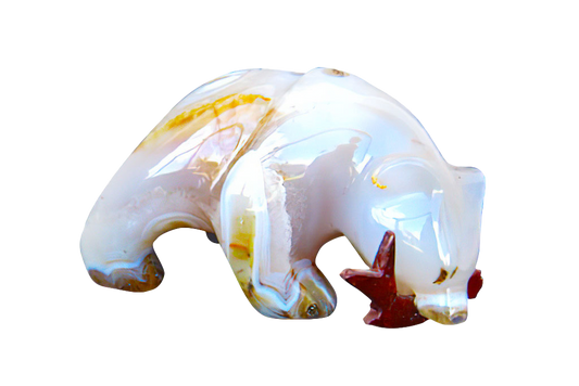 Gem Decor® Bear Eating Fish Handmade Carvings - Luxury Decoration and gift