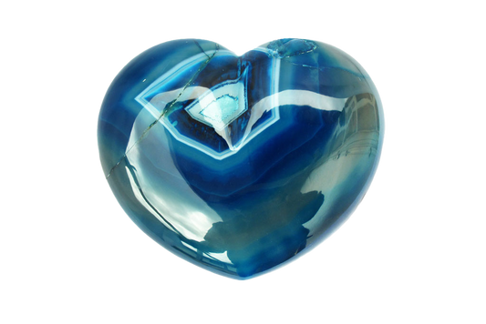 Blue Agate Large Heart carvings. Luxury Home Decor. Gift item