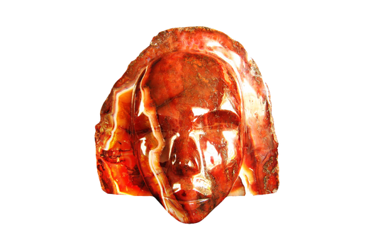 Carnelian Face Carvings. Luxury Modern Interior Decoration