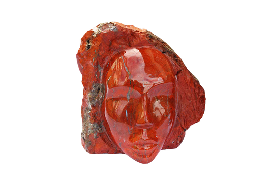 Chestnut Jasper Face Carvings. Luxury Modern Interior Decoration