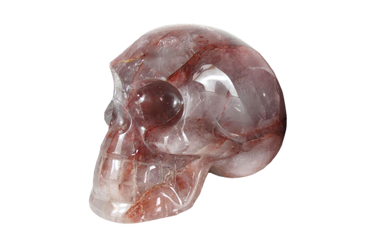 Handmade Fire Quartz Skull Carvings. Luxury Modern Interior Decoration