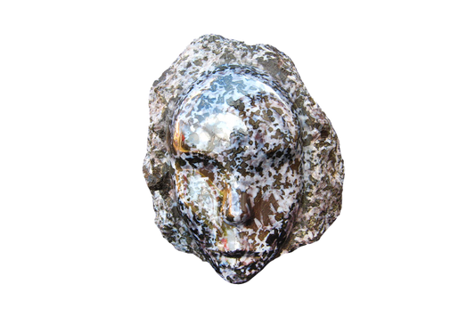 Indigo Gabbro Face Carvings. Luxury Modern Interior Decoration