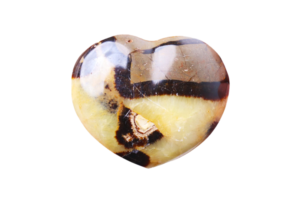 Septarian Heart Carvings. Luxury and modern home decor. Gift idea items
