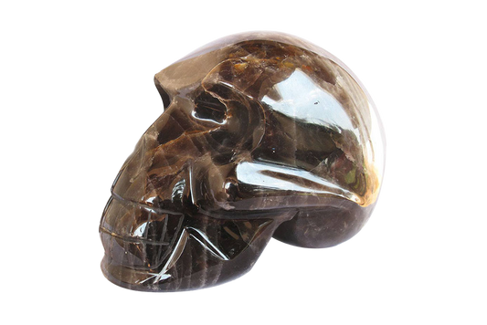 Handmade Smoky Quartz Skull Carvings. Luxury Modern Interior Decoration