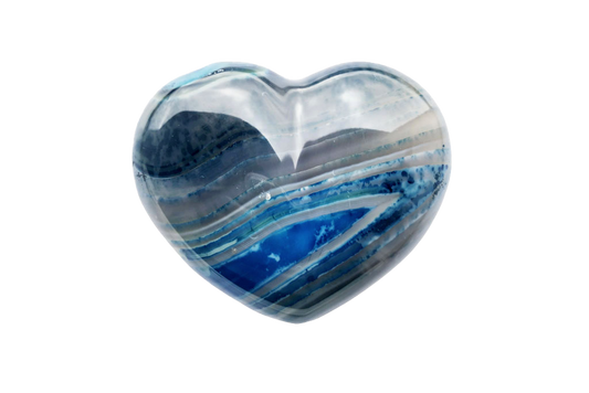 Blue Agate Heart Carvings. Luxury and modern home decor. Gift idea items