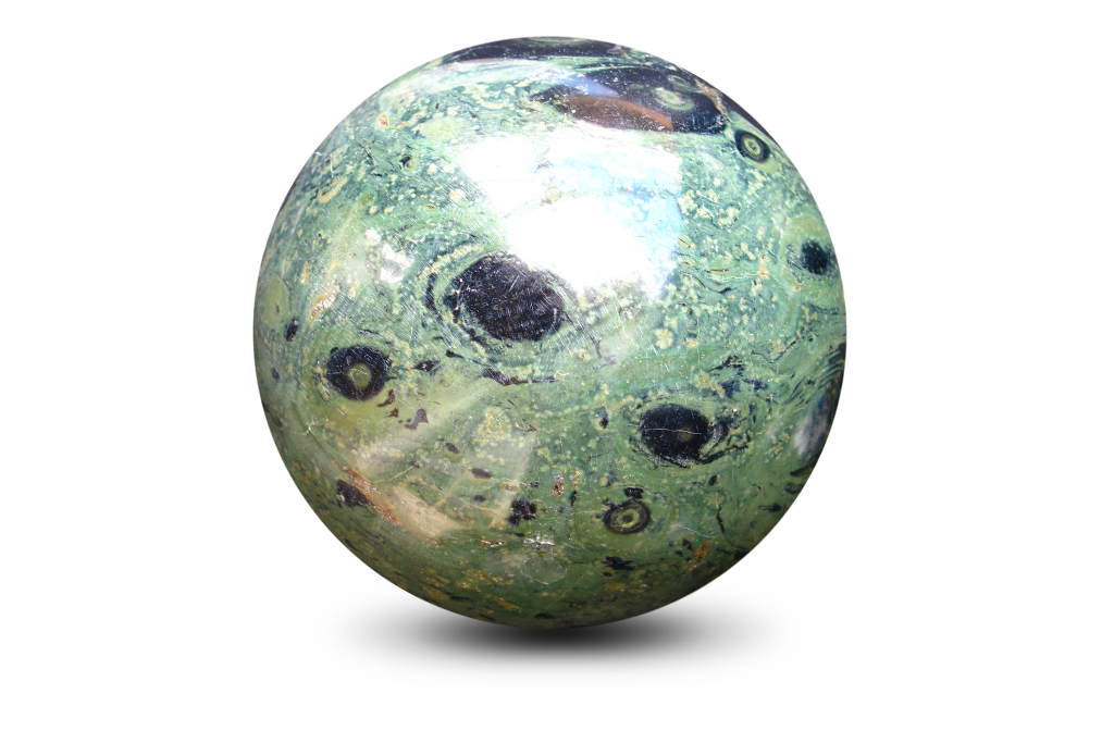 Hand polished Crocodile Jasper, Kambaba Jasper Spheres