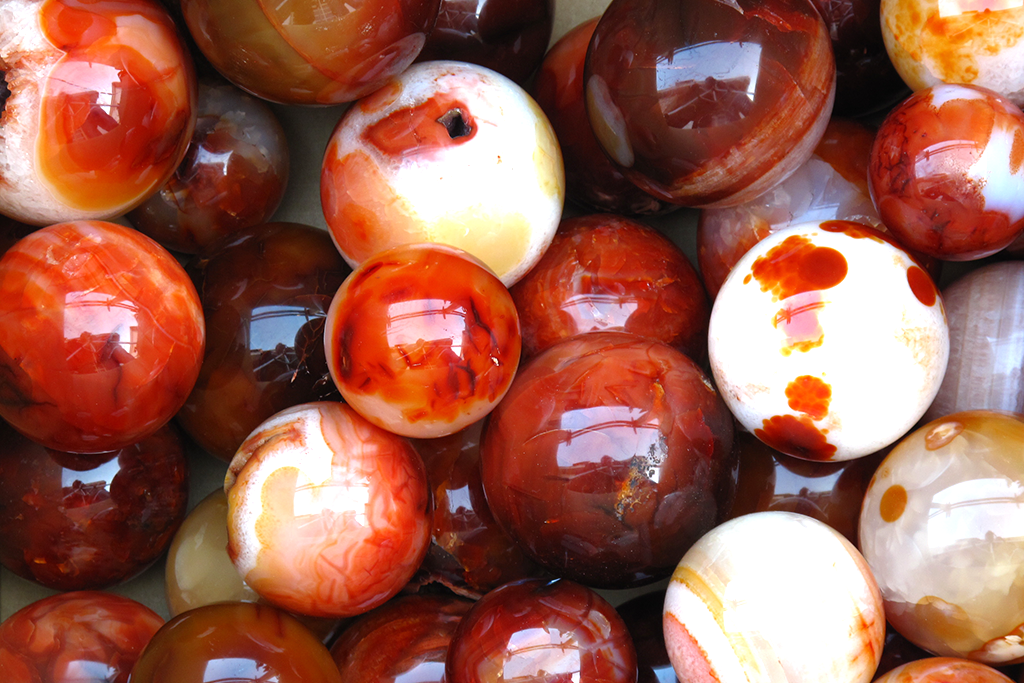 Hand Polished Carnelian Spheres