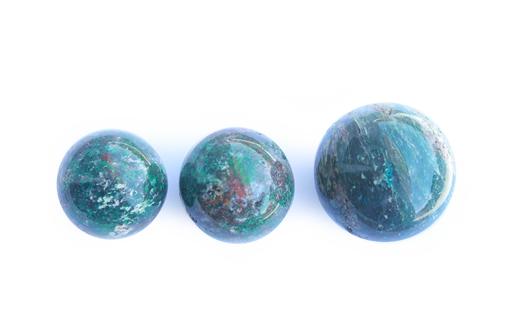 Hand Polished Chrysocolla Spheres