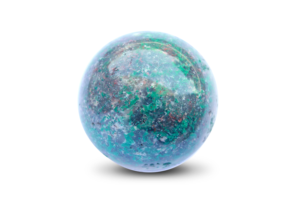 Hand Polished Chrysocolla Spheres