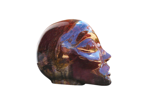 Petrified Wood Alien Face Carvings