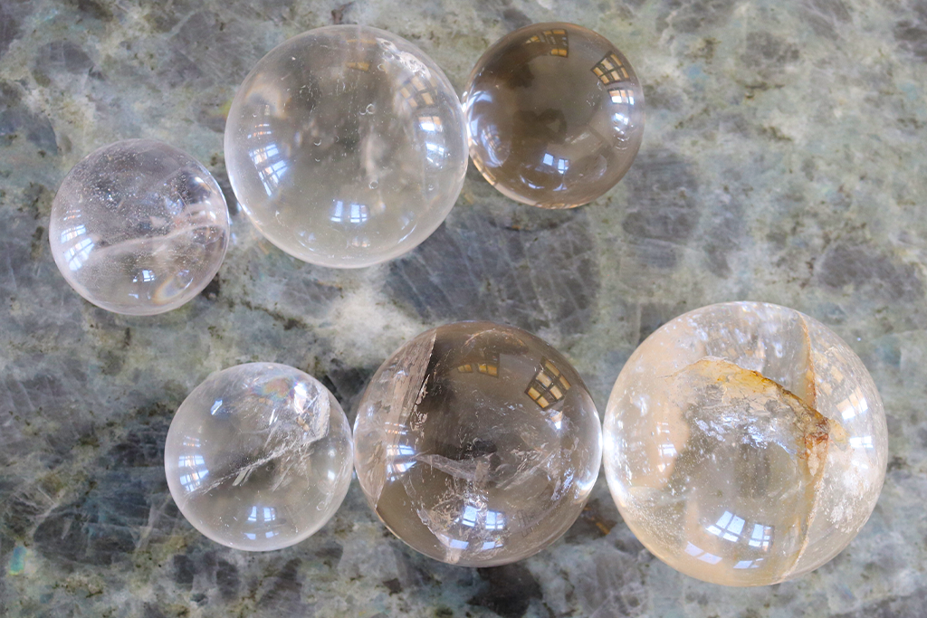 Hand Polished Quartz Crystal Spheres