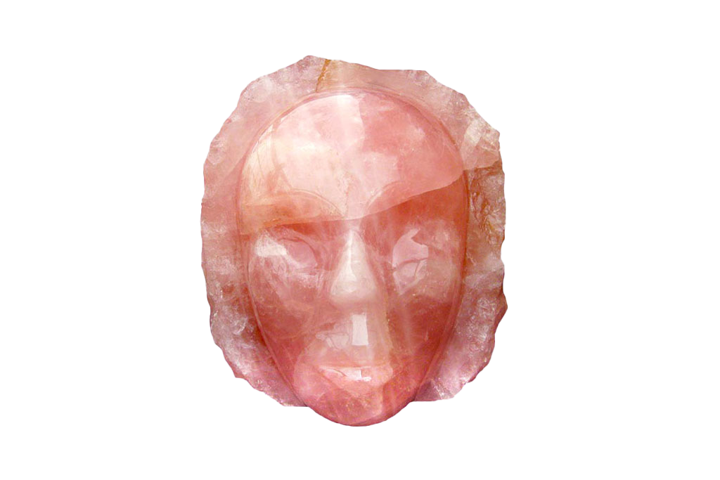 Rose Quartz Face Carvings. Luxury Modern Interior Decoration